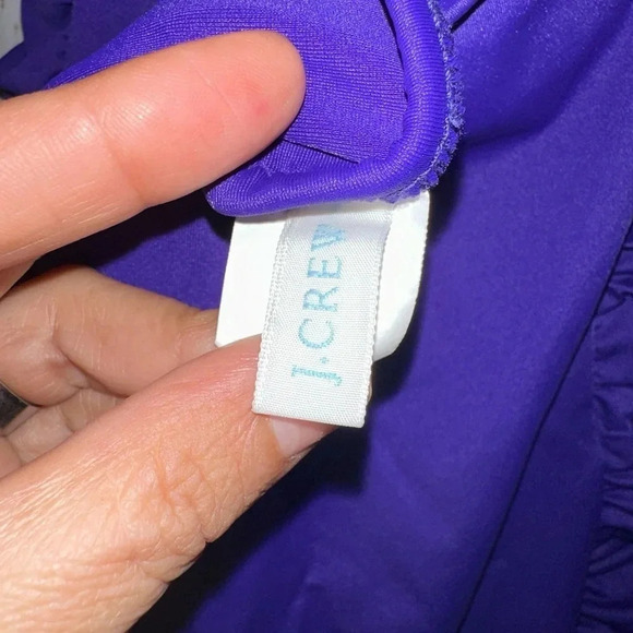 J.Crew Dark Purple Ruched Halter One- Piece Swimsuit Size 14 - Picture 6 of 7